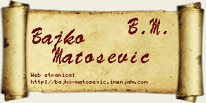 Bajko Matošević vizit kartica